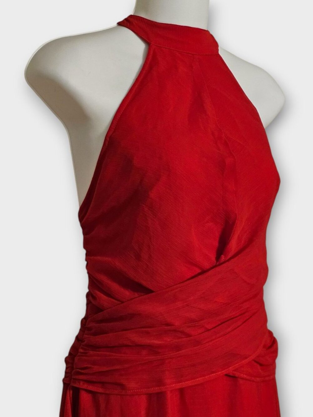 NWT ASOS Red Sleeveless Halter Special Occasions Maxi Dress Size 8 - Picture 9 of 15